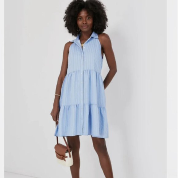 NWT Tuckernuck Blue Seersucker Sailor Dress Pomander Palace Size XL - Picture 1 of 11